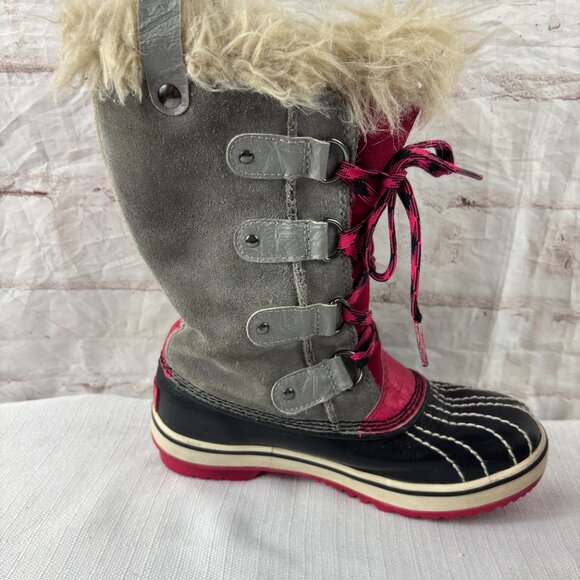Sorel Youth Girls 1 Joan Of Arctic Suede Insulated Faux Fur Winter Snow Boots - Picture 10 of 12